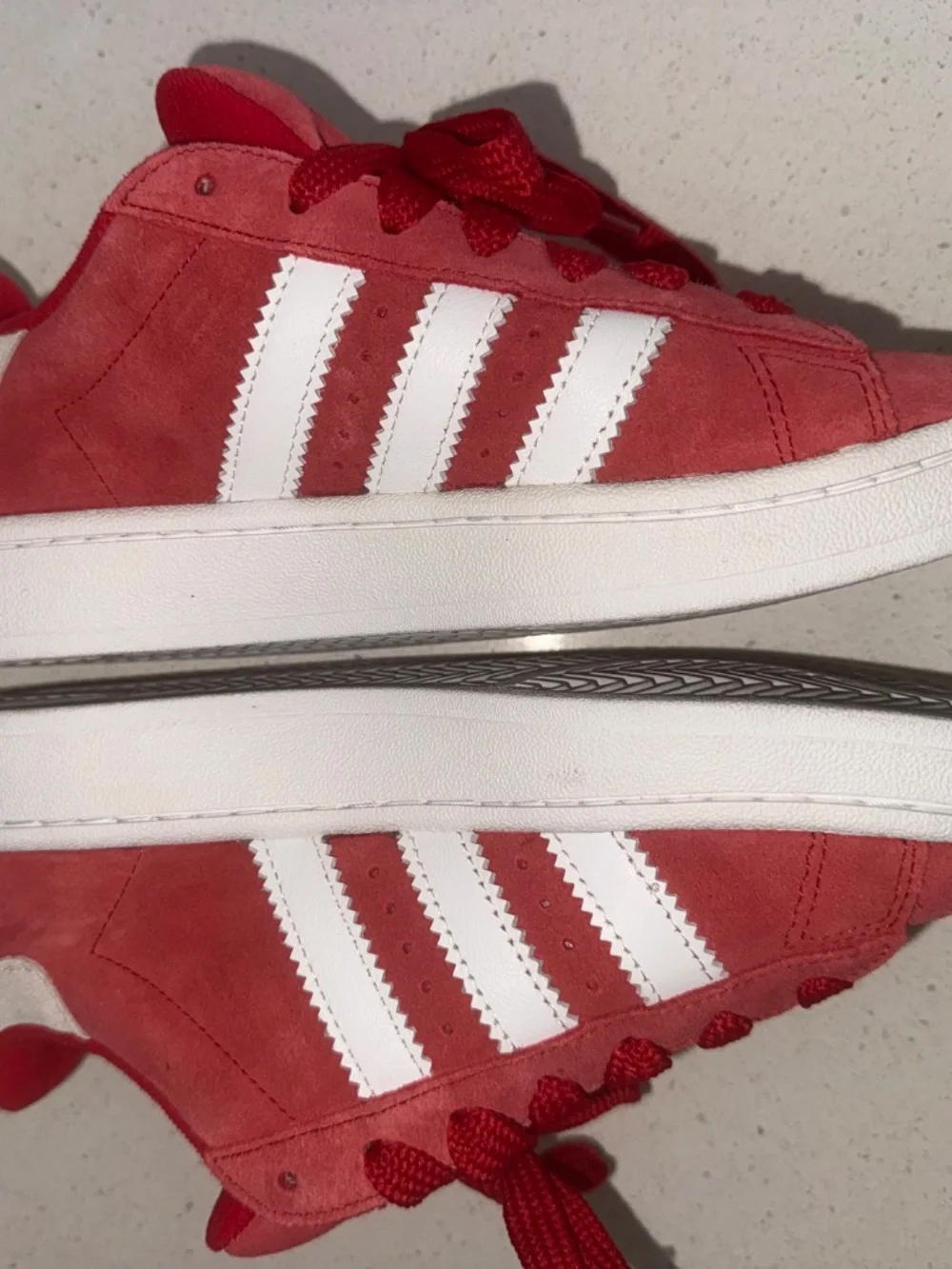 LIKE NEW** Red Adidas Campus Sneakers kids 5.5/womens 7!